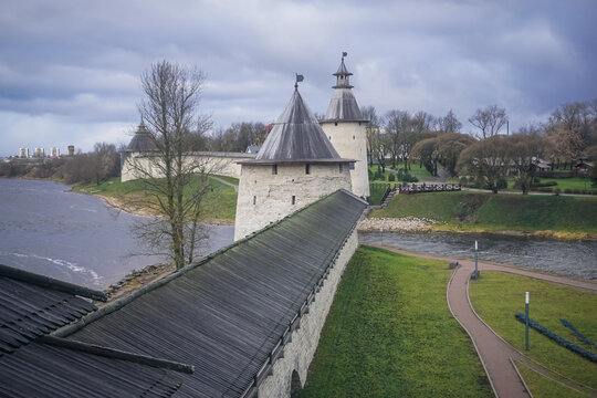 Ancient stone Pskov Kremlin fortress