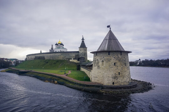 Ancient stone Pskov Kremlin fortress