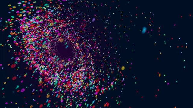 A looping 3D animation. An abstract animation on the topic of the technological process of solving analytical problems.	