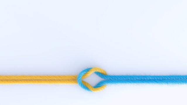 Connection of two threads, 3D Rendering
