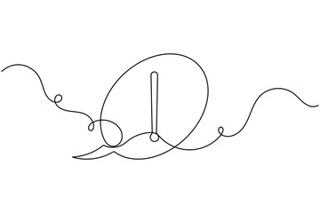 Obraz premium Caution danger exclamation mark in speech bubble frame sign continuous one line drawing on white background minimalist single art alert and warning chat symbol editable outline vector illustration