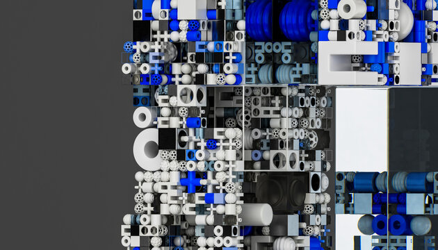 3D Blue Modular Texture