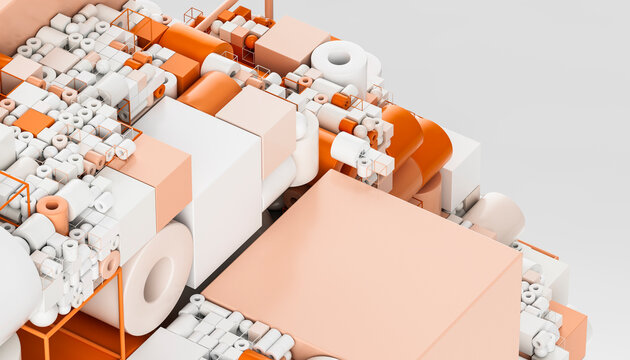 3D Orange Form Structure