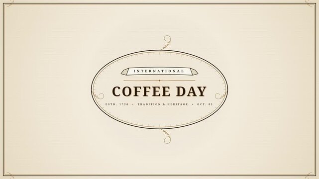 Vintage Style International Coffee Day Celebration Graphic Design