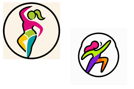 A collection of Zumba mascot logos, suitable for logo designs for fitness, Zumba, and yoga communities, sports centers, jerseys, icons, mascots, banners, posters, shoes, hats, and business cards.