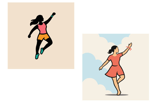 A collection of Zumba mascot logos, suitable for logo designs for fitness, Zumba, and yoga communities, sports centers, jerseys, icons, mascots, banners, posters, shoes, hats, and business cards.