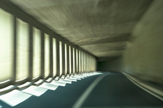 Switzerland, Graubuenden, Galeria am Engadin, road tunnel