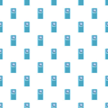 Atms forming a seamless pattern representing banking, finance, and transaction concepts