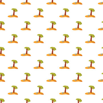 Repeating tropical island pattern creating a summer vacation background