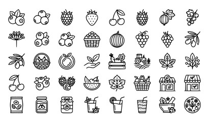 Fototapeta premium Biological Science and Molecular Outline Icons Set with Editable Stroke