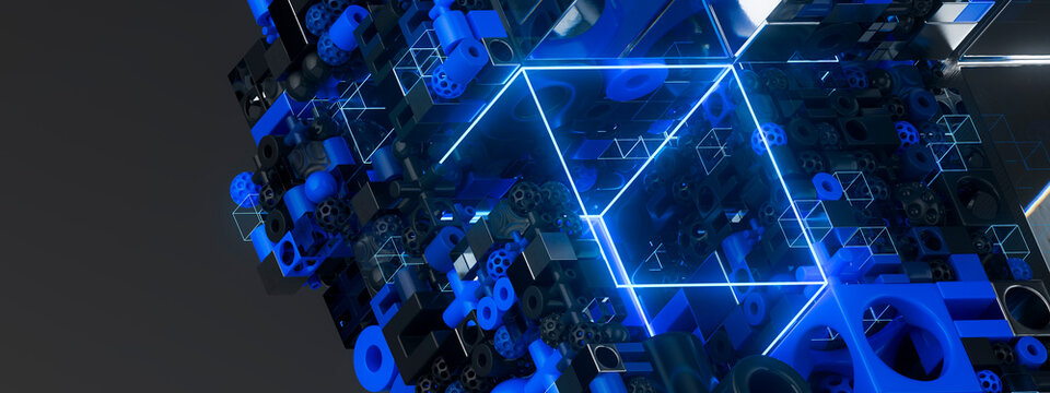 3D Futuristic Digital Infrastructure System
