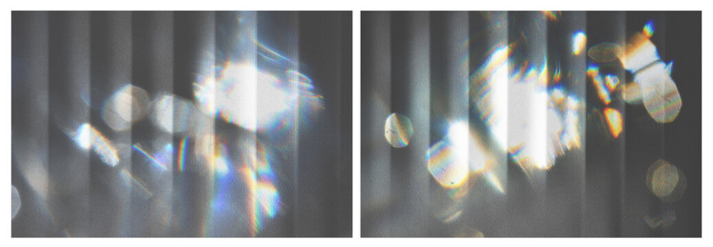 Glitch light leak VHS photo effects highlight glare holographic lens flare flash abstract grunge old retro vintage texture transparent overlay background isolated fade preset png