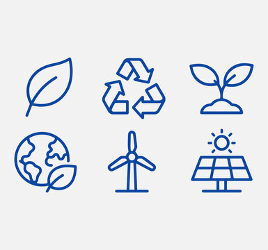 ecology icons set