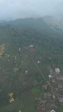 Vertical Aerial View of Lambasingi Viewpoint, Andhra Pradesh, India