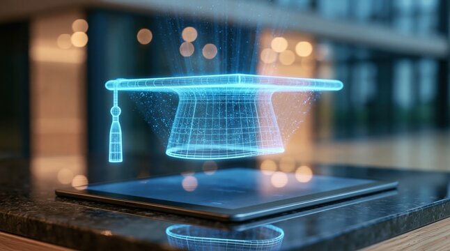 Education and graduation digital hologram technology for virtual student learning