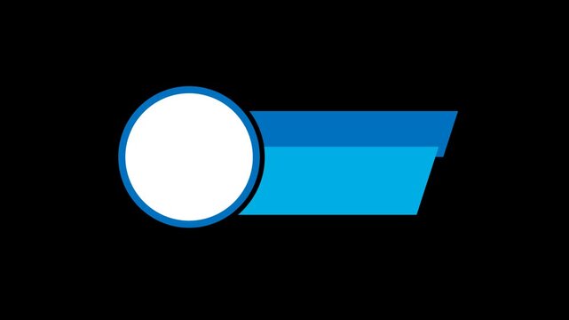 Blue Lower Third Title Banner In and Out Animation with Transparent Background