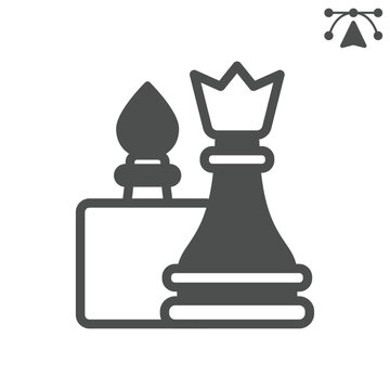 Chess piece bait solid icon, chess game concept. Vector graphics. Deceptive tactic sign and editable stroke, glyph style icon for mobile or web design.