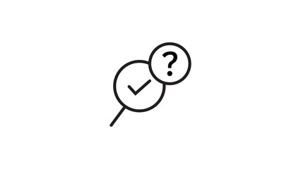 Magnifying glass with check mark and question mark icons for verification and inquiry © Real life