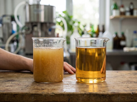 Comparison of Raw Cloudy Cider and Filtered Clear Golden Apple Juice