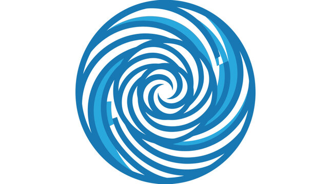 Blue abstract swirling vortex sphere vector illustration.