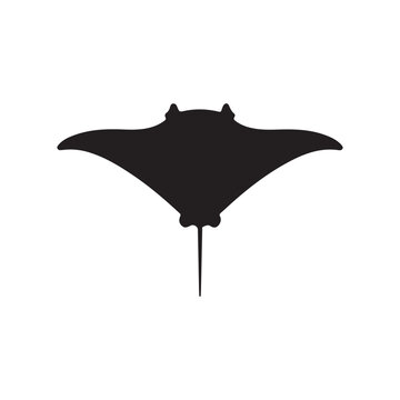 Stingray Manta ray silhouette. vector illustration
