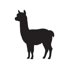 Fototapeta premium Alpaca silhouette icon symbol. Vector illustration