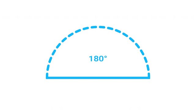 180 Degree Angle Line Art Animation, Motion graphics of 180 Degree concept. 4K video