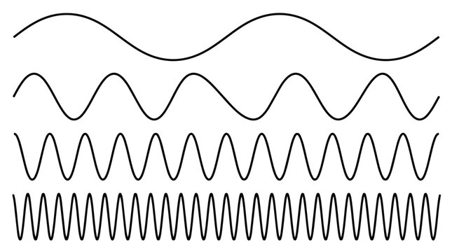 Black wave patterns, abstract silhouette