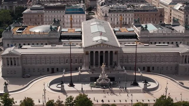 Aerial view of Austrian Parliament Building in Vienna