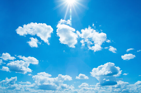 clouds in the blue sky. sky background