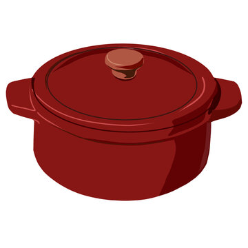 red pot with lid