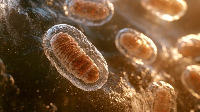  Urolithin A, Longevity Supplements Healthy Mitochondria Concept for Cellular Renewal and Longevity Science