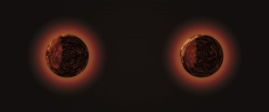 Cinematic widescreen magma spheres anamorphic seamless loop