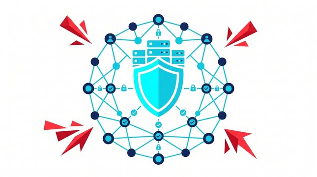 Cybersecurity Protection Shield Server Network Cyber Attack