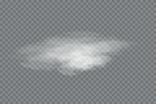 Long horizontal white smoke plume with thick mist and vapor, realistic fog overlay for cinematic and atmospheric effects.