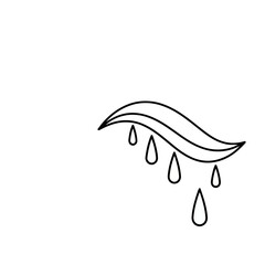 Naklejka premium Leaf with dripping water drops