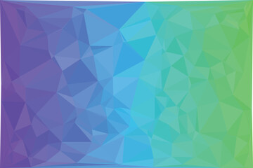 Fototapeta premium Low poly geometric background, with gradient transition, from purple to, blue and green, isolated on a, white background.eps