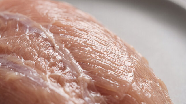 Macro detail of raw turkey breast meat