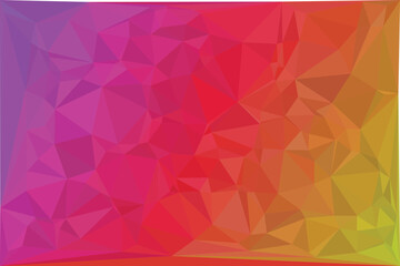 Obraz premium Low poly geometric background, with a gradient, transition from purple, to red and, yellow, isolated on, a white background.eps