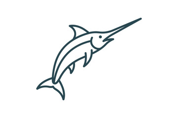 Fototapeta premium Minimalist Swordfish Vector Illustration