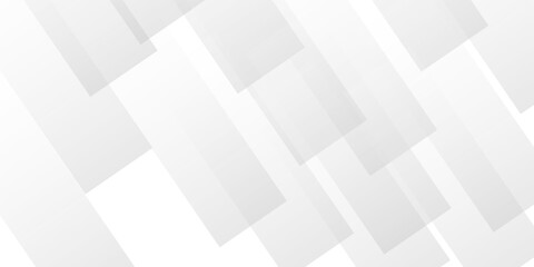 Obraz premium Abstract white and gray background design with layers of textured white transparent material in triangle and squares shapes. White color technology concept geometric line vector background.