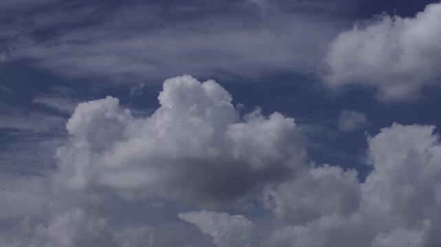 Time-lapse of Dramatic cloud formations creating a beautiful natural skyscape in daylight.