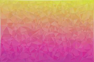 Fototapeta premium Low poly geometric background, with gradient transition, from yellow to, magenta, isolated on, a white background