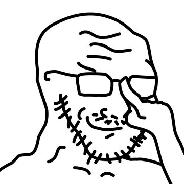 hand drawn man smirk vector illustration