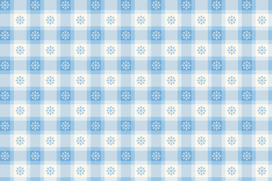 Holiday Blue Vichy Check Pattern. Christmas Gift Wrapping Paper. Gingham Background Seamless Print.