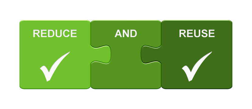 Reduce and Reuse - Puzzle Button aus 3 Teilen