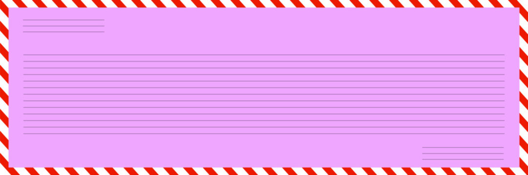 Pink Airmail Envelope Background With Red And White Stripes Border Lined Template For Letter And Invitation Design