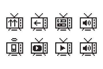 Fototapeta premium Pixelated TV Graphics For Gaming Interfaces Websites Apps And Digital Projects