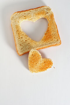 Heart shaped slice of toast