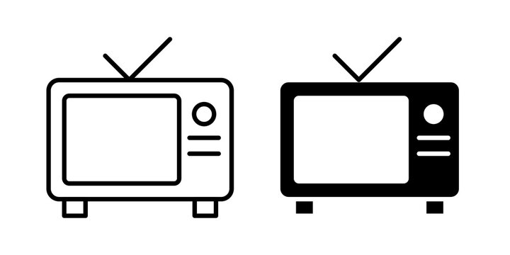 Television icon flat clipart series